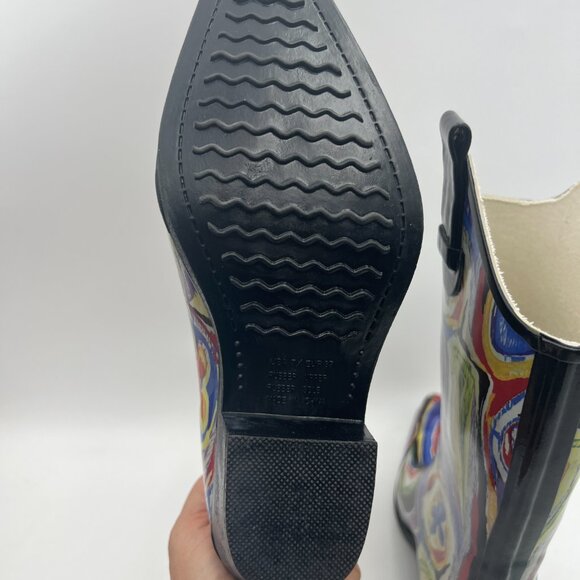 Corkys Nomad Funky Multicolor Abstract Rubber Western Cowboy Rain Boot - Picture 7 of 8